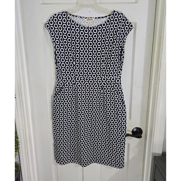 Boden Womens Navy Blue Hoops Florrie Jersey Dress Short Sleeve Boat Neck Size 8R - Picture 4 of 12